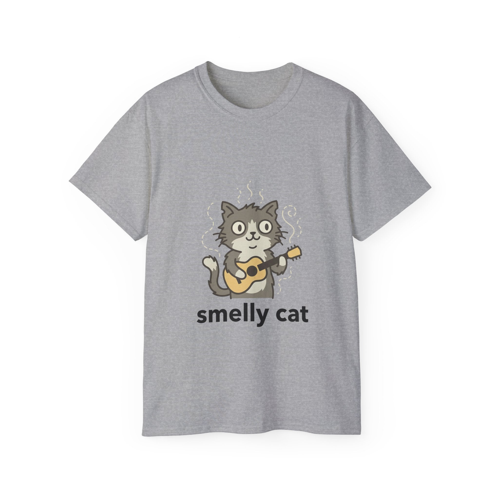 Smelly Cat Guitar Cat T-Shirt - Funny Friends Parody Tee for Fans - 100% Cotton