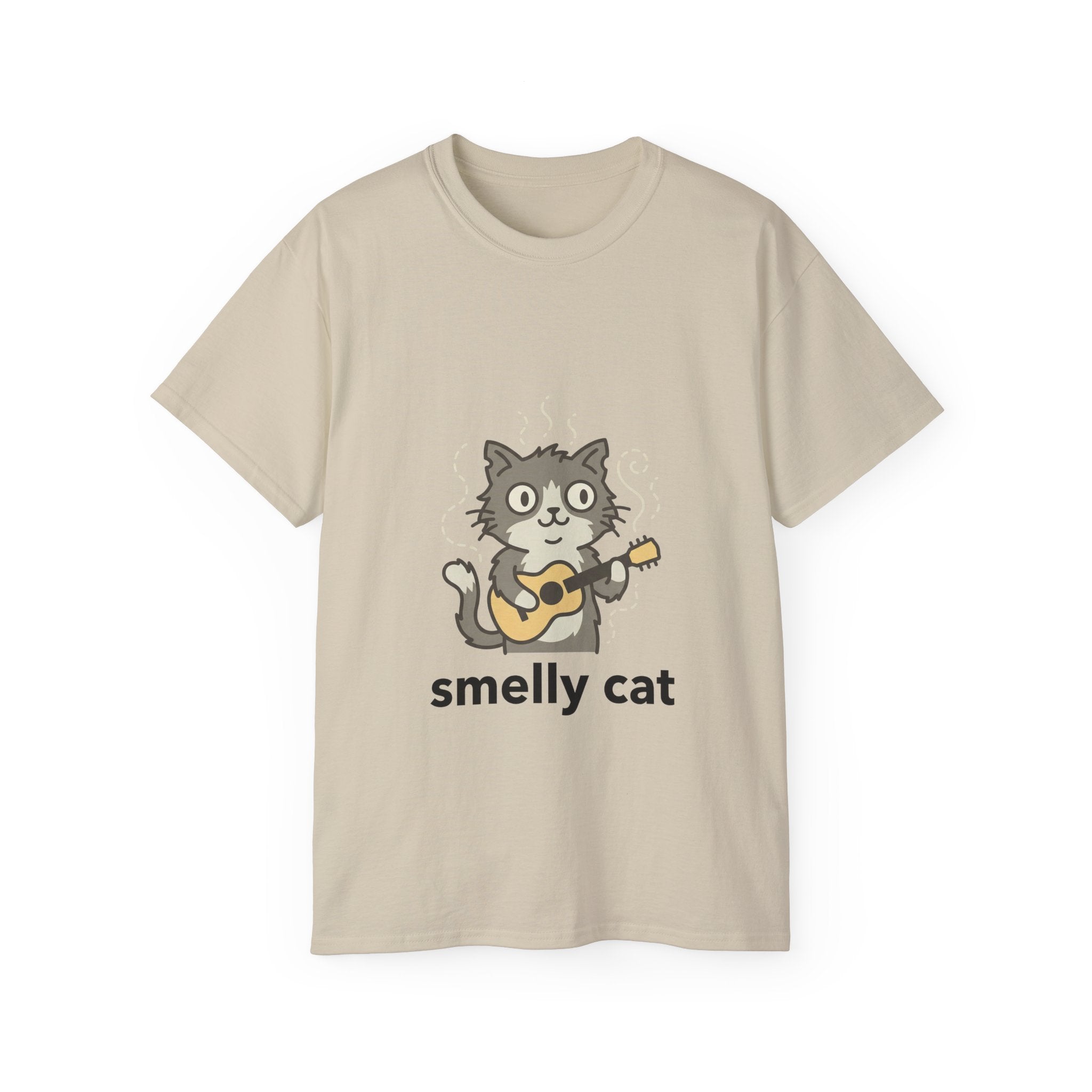 Smelly Cat Guitar Cat T-Shirt - Funny Friends Parody Tee for Fans - 100% Cotton