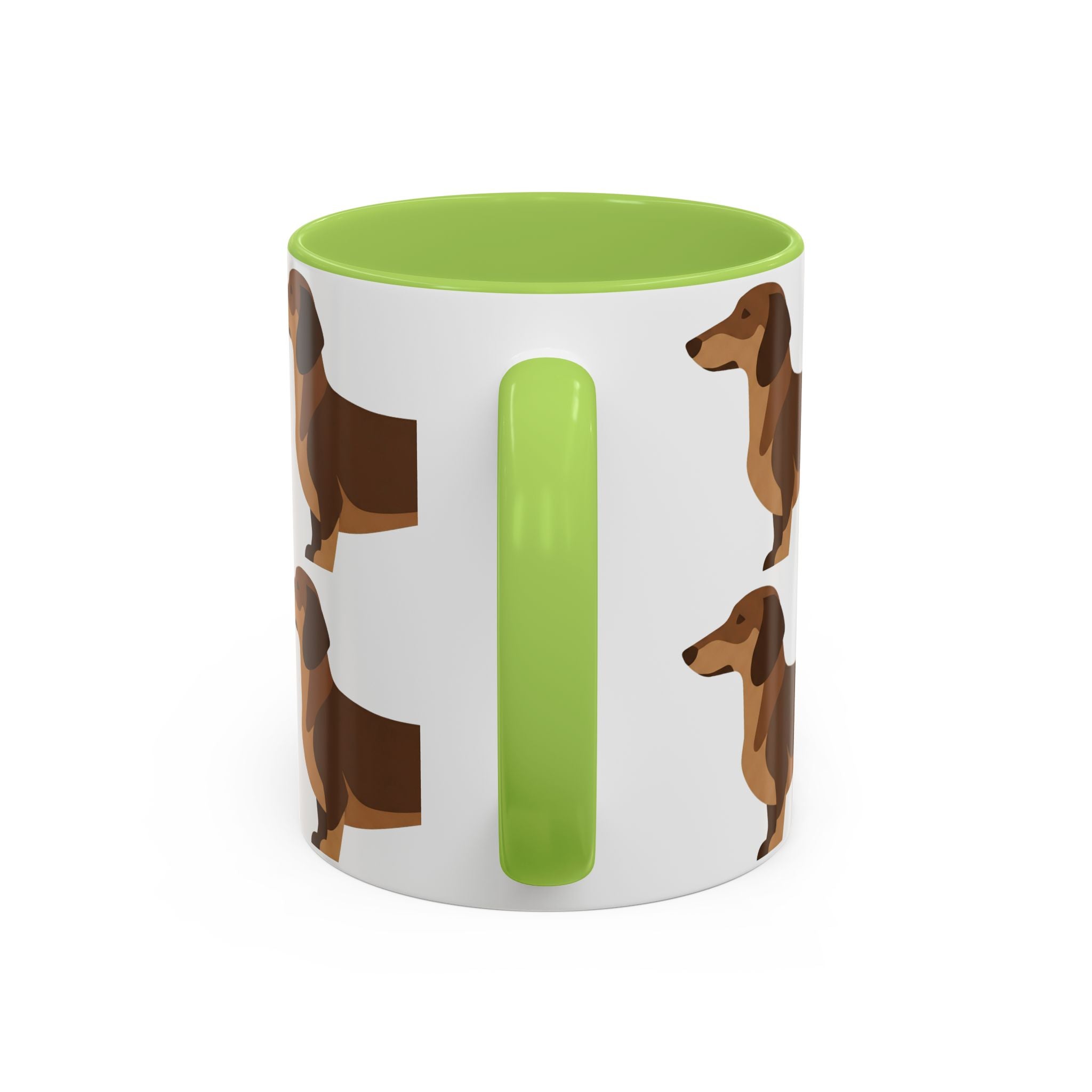 Dachshund Pattern Accent Coffee Mug — Cute Wiener Sausage Dog Ceramic Mug (11/15 oz)