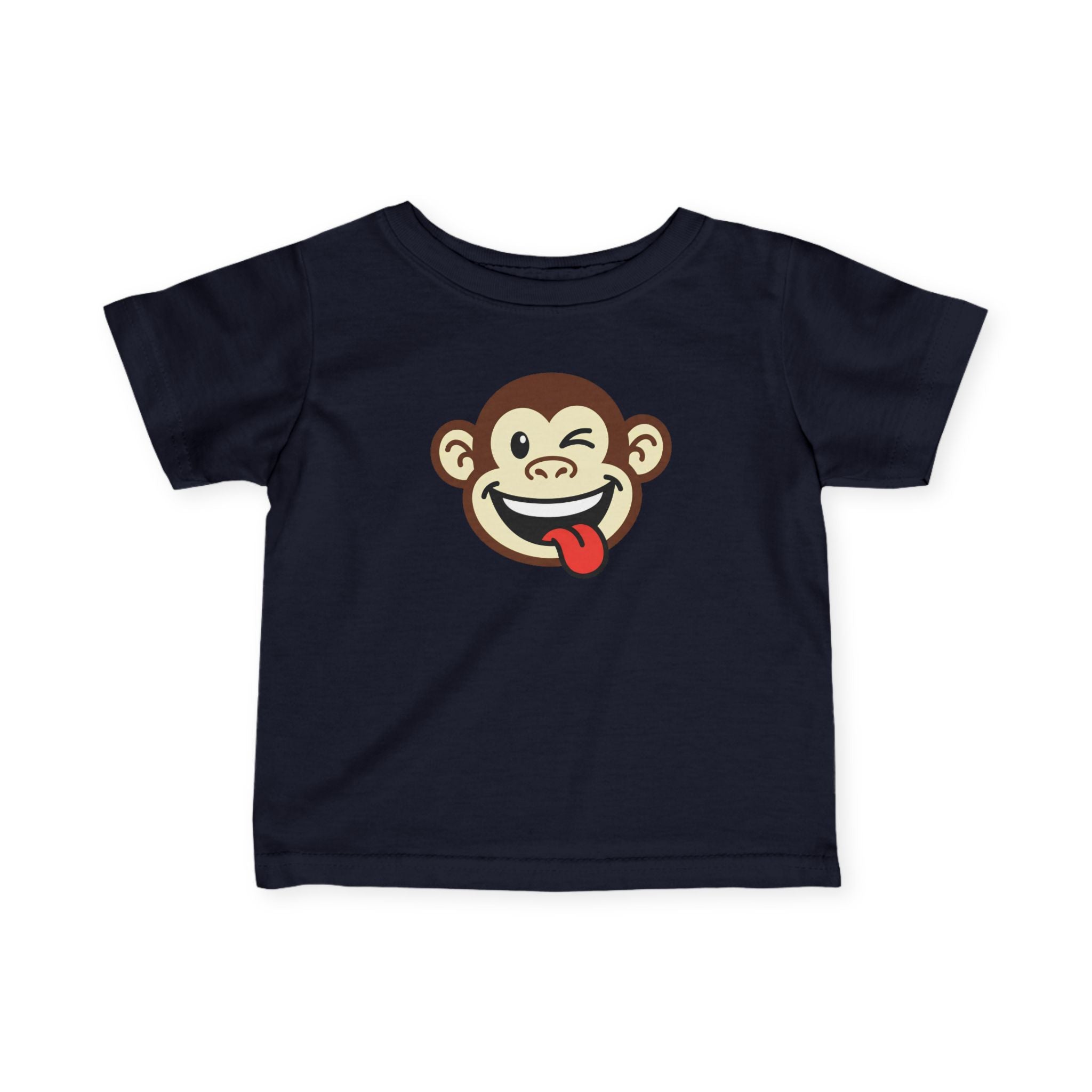Infant Monkey Tee — Cute Winking Monkey Graphic Baby T‑Shirt