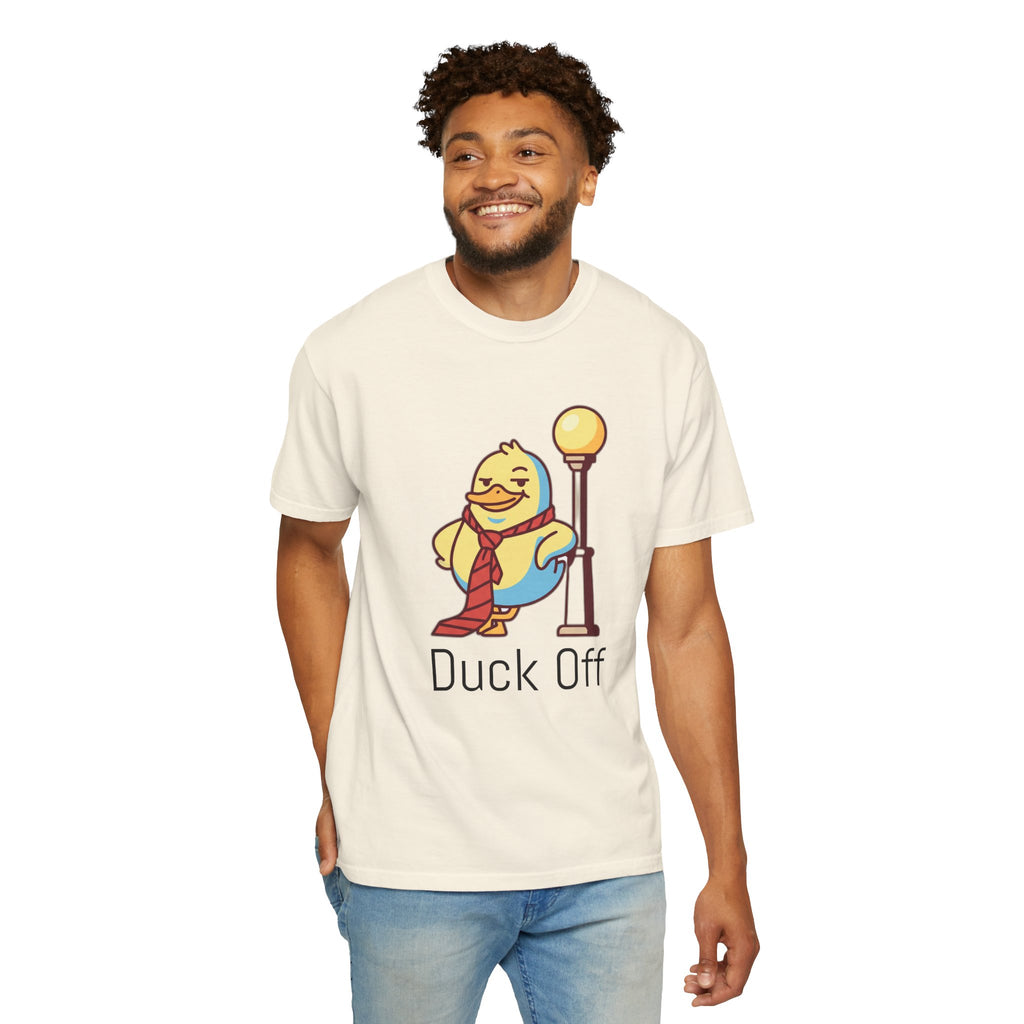 Duck Off T-Shirt — Kawaii Cheeky Duck in Red Tie - 100% Cotton
