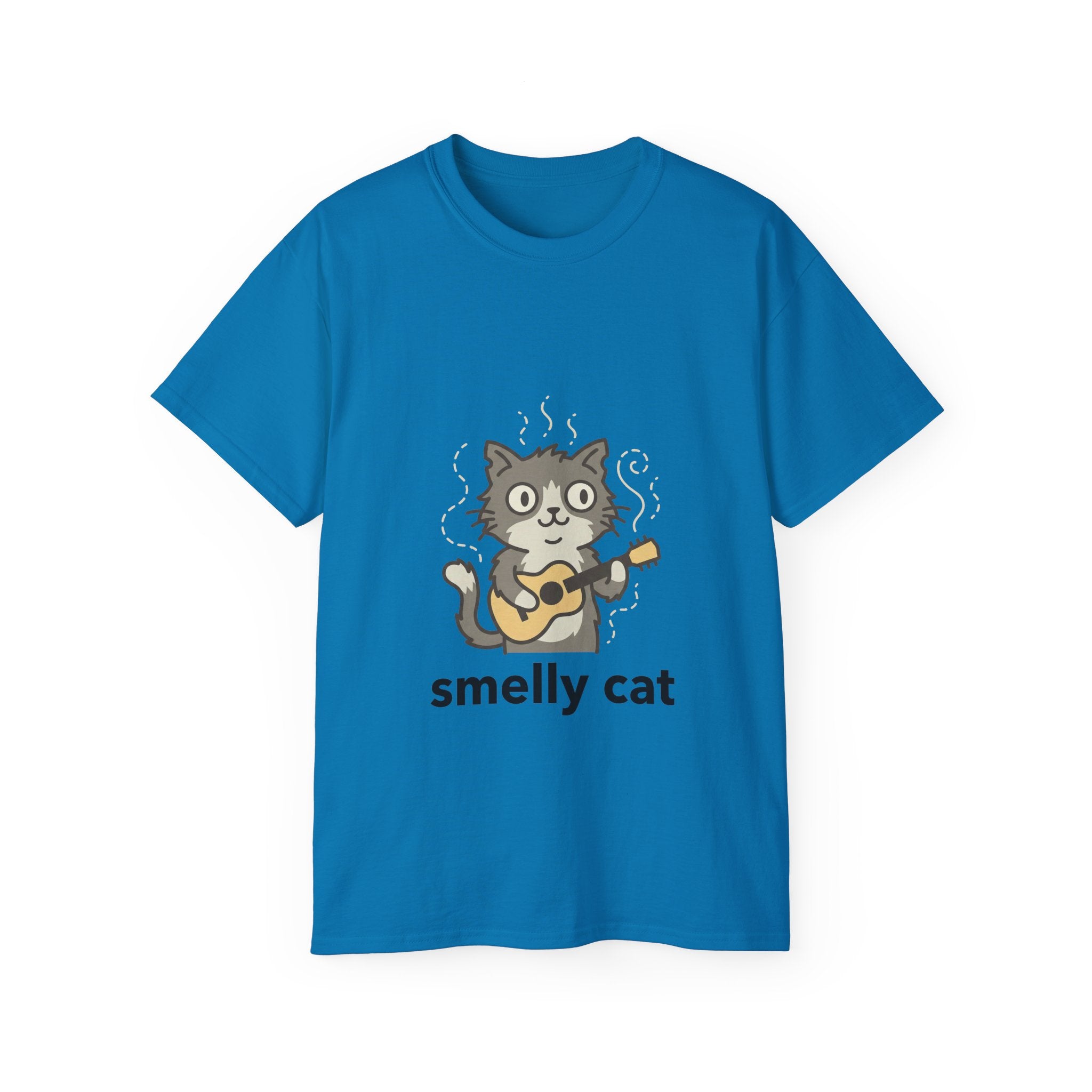 Smelly Cat Guitar Cat T-Shirt - Funny Friends Parody Tee for Fans - 100% Cotton
